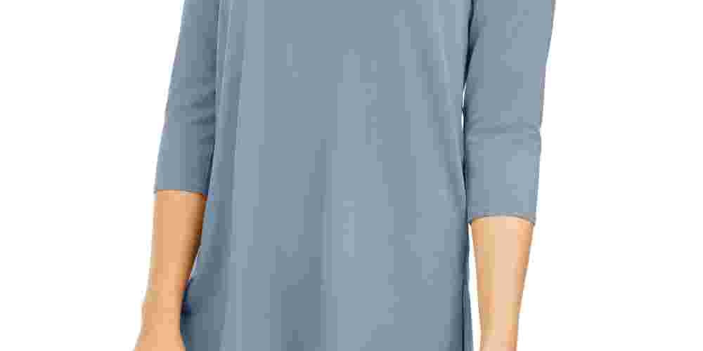 Blusa assimétrica com ombros descobertos Alfani feminina, azul, tamanho grande