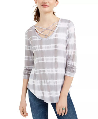 Camiseta Tie-Dye com Tiras Ultra Flirt Juniors Tamanho Grande