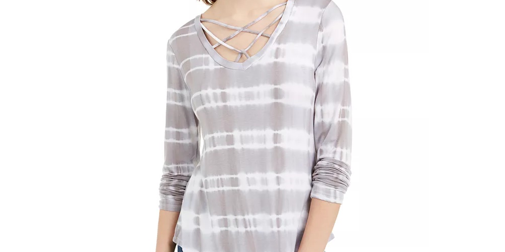 Camiseta Tie-Dye com Tiras Ultra Flirt Juniors Tamanho Grande