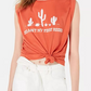 Camiseta regata Love Tribe Juniors Rodeo com estampa de nó frontal laranja tamanho grande