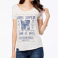 Camiseta feminina Lucky Brand com estampa de faixa de algodão, branca, tamanho pequeno