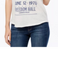 Camiseta feminina Lucky Brand com estampa de faixa de algodão, branca, tamanho pequeno