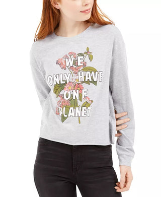 Camiseta gráfica One Planet da Rebelious One Juniors, tamanho médio, cinza