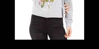 Camiseta gráfica One Planet da Rebelious One Juniors, tamanho médio, cinza