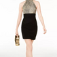 Vestido curto justo Teeze Me Juniors Halter Preto 3/4 Tamanho 3