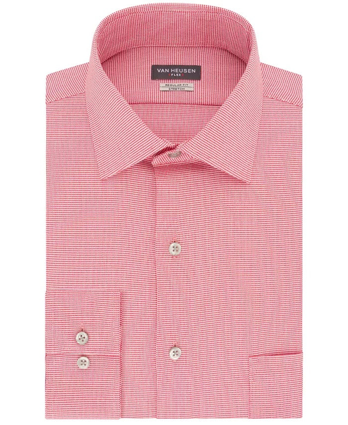 Camisa social masculina Van Heusen com botões elástica, tamanho X-G, Barn Red
