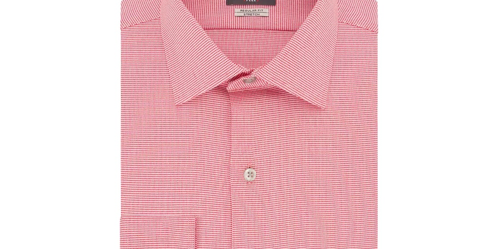 Camisa social masculina Van Heusen com botões elástica, tamanho X-G, Barn Red