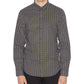 Camisa Masculina Ax Armani Exchange Slim-Fit Stretch com Estampa de Logotipo Preta/Branca Tamanho X-G