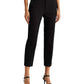 Calça reta Ralph Lauren Stretch Ponte feminina, preta, tamanho médio