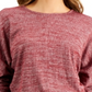 Blusa feminina estilo &amp; co com manga dolman mesclada, vermelha, tamanho grande