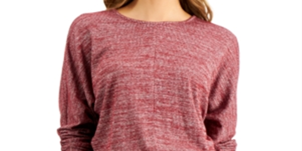 Blusa feminina estilo &amp; co com manga dolman mesclada, vermelha, tamanho grande