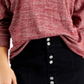 Blusa feminina estilo &amp; co com manga dolman mesclada, vermelha, tamanho grande