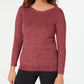 Karen Scott Suéter feminino de algodão com gola canoa, cor merlot, tamanho extrapequeno