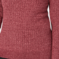 Karen Scott Suéter feminino de algodão com gola canoa, cor merlot, tamanho extrapequeno