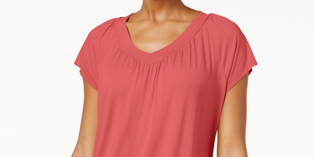 Camiseta feminina Blusa JM Collection Vermelha Tamanho X-S