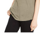 INC International Concepts Camiseta feminina turquesa texturizada brilhante manga curta gola V tamanho pequeno