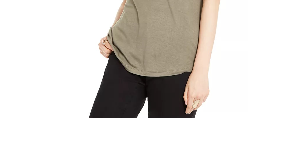 INC International Concepts Camiseta feminina turquesa texturizada brilhante manga curta gola V tamanho pequeno