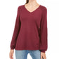 Suéter túnica feminino estilo &amp; co, manga curta, vermelho, tamanho PL