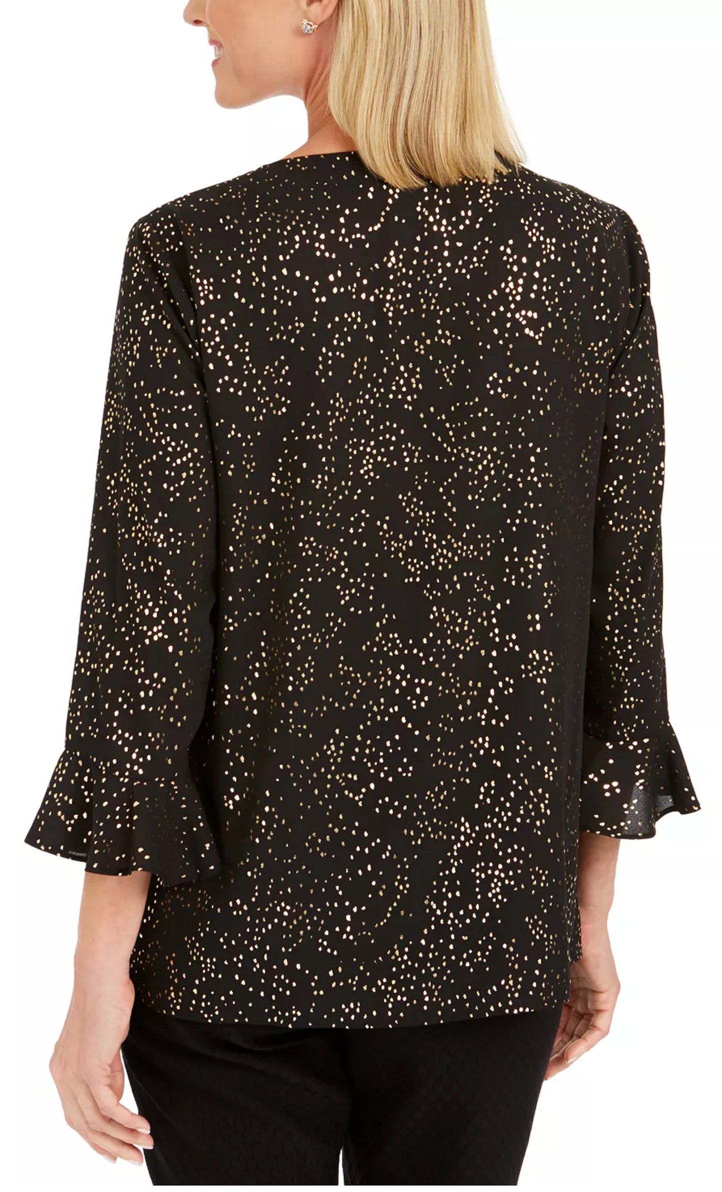 JM Collection Colar com Estampa de Folha, Preto, Tamanho X-S