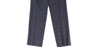 Calça social masculina Zanella, listrada azul, de lã elástica, tamanho 34x32