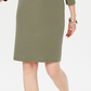 Vestido feminino Karen Scott Petite com decote canoa e tachas, verde, tamanho PS