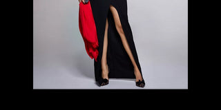 Vestido longo formal com fenda e alças finas, decote coração, estilo esmeralda, preto, tamanho médio