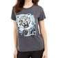 Camiseta feminina Guess Tiger Dream Easy Fit cinza tamanho X-G