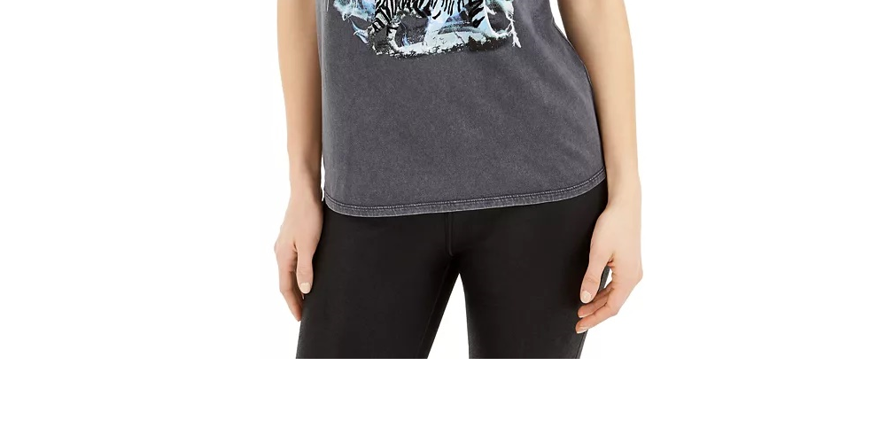 Camiseta feminina Guess Tiger Dream Easy Fit cinza tamanho X-G