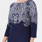 Karen Scott Blusa feminina com decote canoa e estampa paisley pequena, roxa, tamanho P/M