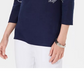 Karen Scott Blusa feminina com decote canoa e estampa paisley pequena, roxa, tamanho P/M
