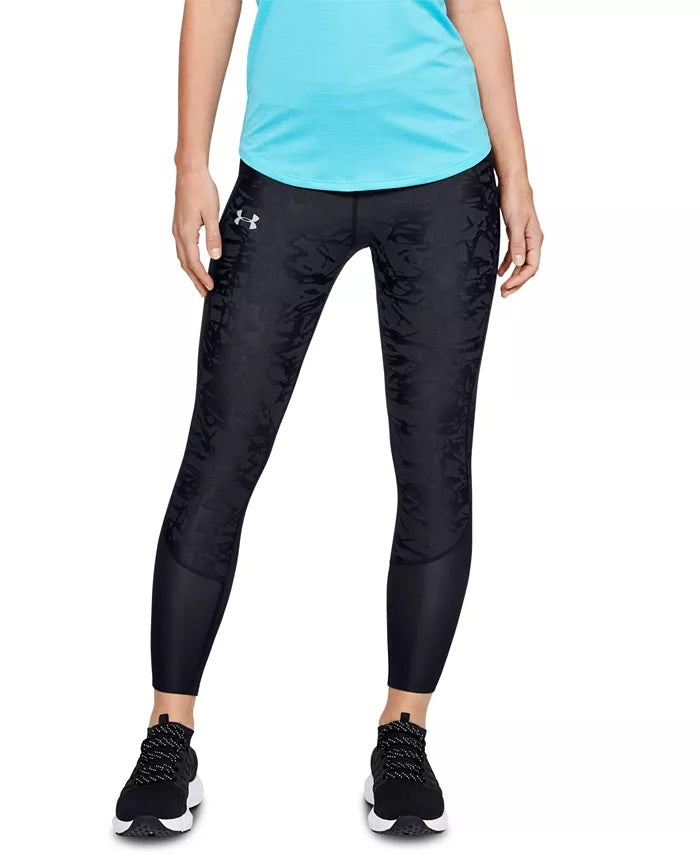 Calça legging de compressão Under Armour Qualifier Speedpocket feminina, preta, tamanho X-S