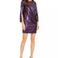 Vestido justo com lantejoulas Gia Trina Turk feminino, azul/rosa, tamanho 6