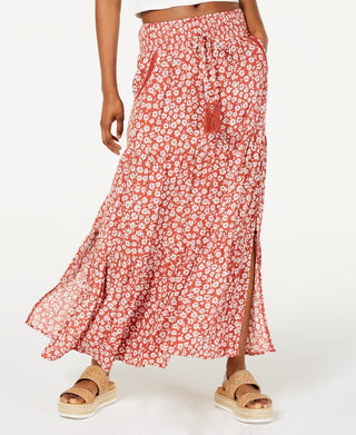 Saia longa estampada com cintura franzida da American Rag Juniors, tamanho X-S