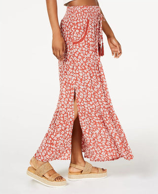 Saia longa estampada com cintura franzida da American Rag Juniors, tamanho X-S