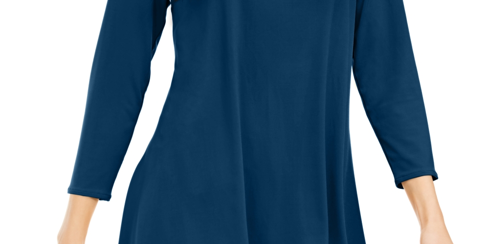 Top feminino Alfani Petite Solid Swing Azul Tamanho PXL