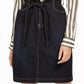 Saia jeans feminina com cintura tipo saco, preta, tamanho 2, da INC International Concepts