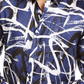 Camisa masculina grande e alta com estampa abstrata de rabiscos da INC International Concepts, azul, tamanho 3XLT