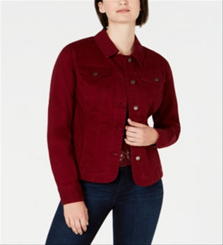 Jaqueta jeans feminina Charter Club vermelha tamanho XL