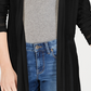 Cardigan feminino Charter Club Petite Pointelle Duster, preto, tamanho P