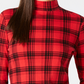Charter Club Top xadrez de algodão feminino vermelho tamanho médio