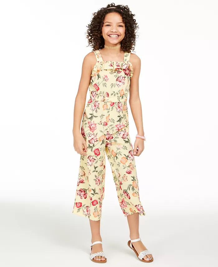 Charter Club Big Girls Mommy &amp; Me Macacão com estampa floral amarelo tamanho pequeno-médio