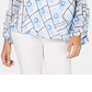 Blusa Alfani Feminina Petite Estampada Sobrepeliz Azul Tamanho Médio