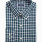 Camisa social xadrez masculina Club Room, branca/verde, tamanho 15,5 x 34-35
