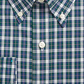 Camisa social xadrez masculina Club Room, branca/verde, tamanho 15,5 x 34-35
