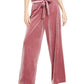 Calça feminina de veludo com perna larga Paperbag da INC International Concepts, rosa, tamanho pequeno