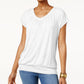 Camiseta feminina Bluson da coleção JM, branca, tamanho X-S