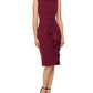 Vestido tubinho com babados em cascata Betsy &amp; Adam feminino, cor vinho, tamanho 4