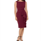 Vestido tubinho com babados em cascata Betsy &amp; Adam feminino, cor vinho, tamanho 4