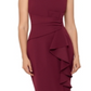 Vestido tubinho com babados em cascata Betsy &amp; Adam feminino, cor vinho, tamanho 4