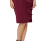 Vestido tubinho com babados em cascata Betsy &amp; Adam feminino, cor vinho, tamanho 4